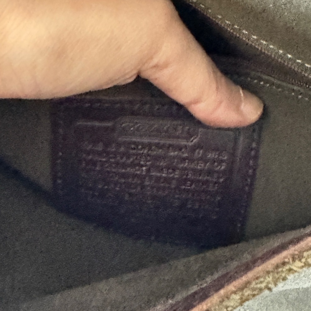 Rare Vintage Coach Olive Suede Leather Crossbody Bag - Picture 7 of 15